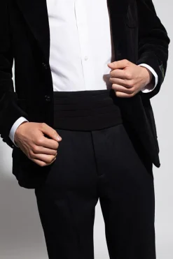 Gucci CZARNY Jedwabny pas do smokingu