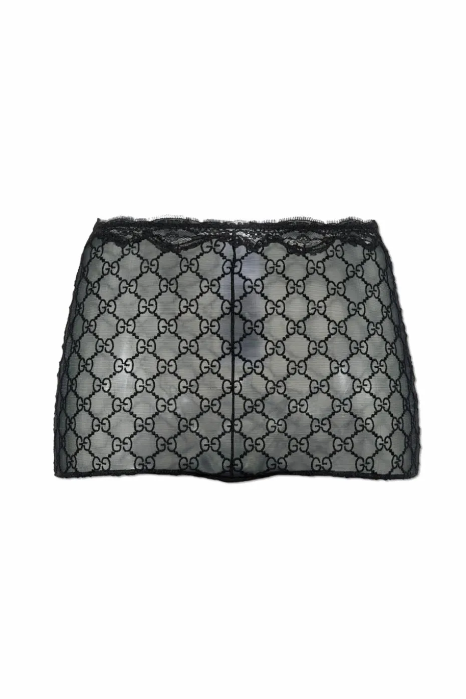 Gucci CZARNY Koronkowe figi z wysokim stanem
