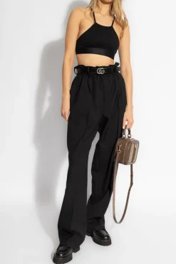 Gucci CZARNY Krótki top na ramiączkach