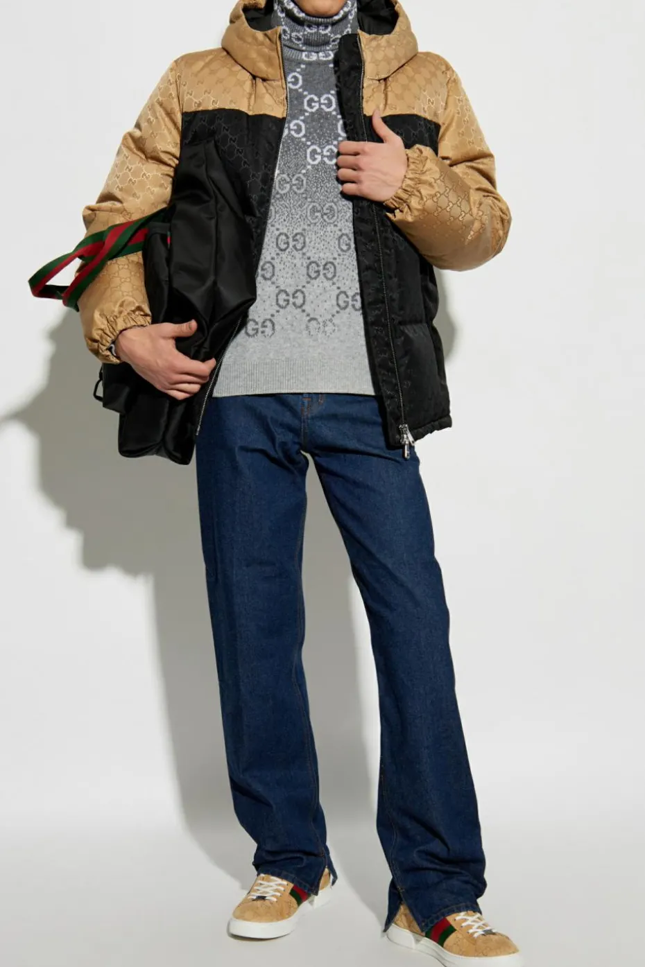 Gucci CZARNY Kurtka puchowa z monogramem