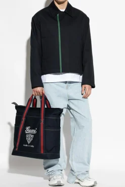 Gucci CZARNY Kurtka z charakterystycznym paskiem `Web`