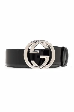 Gucci CZARNY Lakierowany pasek