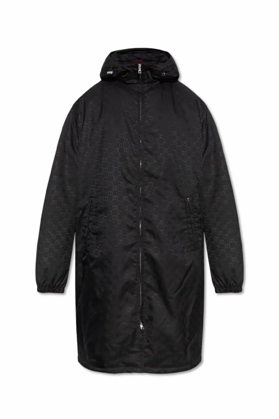 Gucci CZARNY Parka ze wzorem `GG`