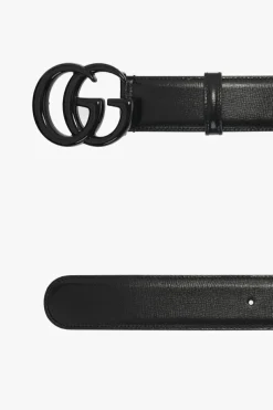 Gucci CZARNY Pasek z ‘GG Marmont’