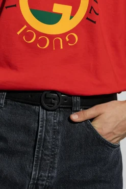 Gucci CZARNY Pasek z logo