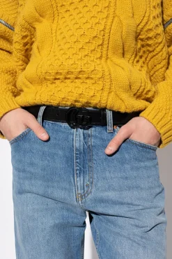 Gucci CZARNY Pasek z logo