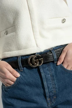 Gucci CZARNY Pasek z logo