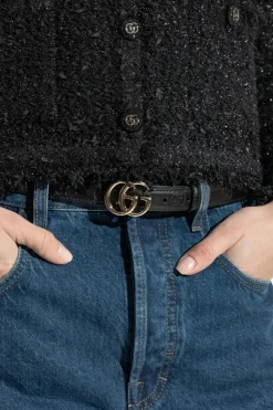 Gucci CZARNY Pasek z logo