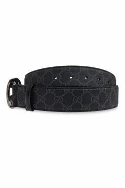 Gucci CZARNY Pasek z płótna `GG Supreme`