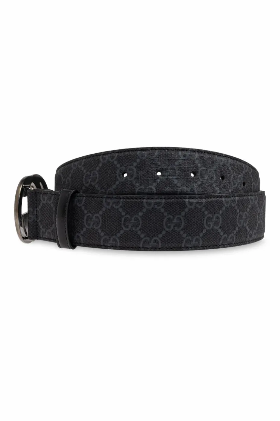 Gucci CZARNY Pasek z płótna `GG Supreme`