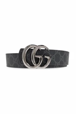 Gucci CZARNY Pasek ze wzorem `GG`