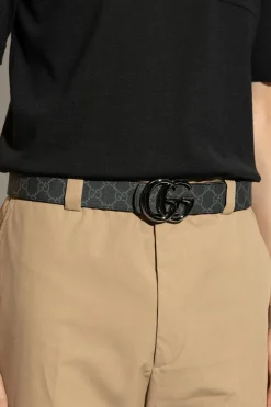 Gucci CZARNY Pasek ze wzorem `GG`