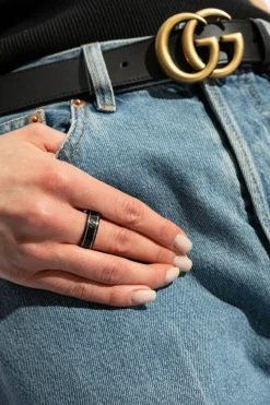 Gucci CZARNY Pierścień z monogramem