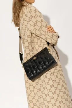Gucci CZARNY Pikowana torba na ramię