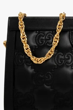 Gucci CZARNY Pikowana torba na ramię