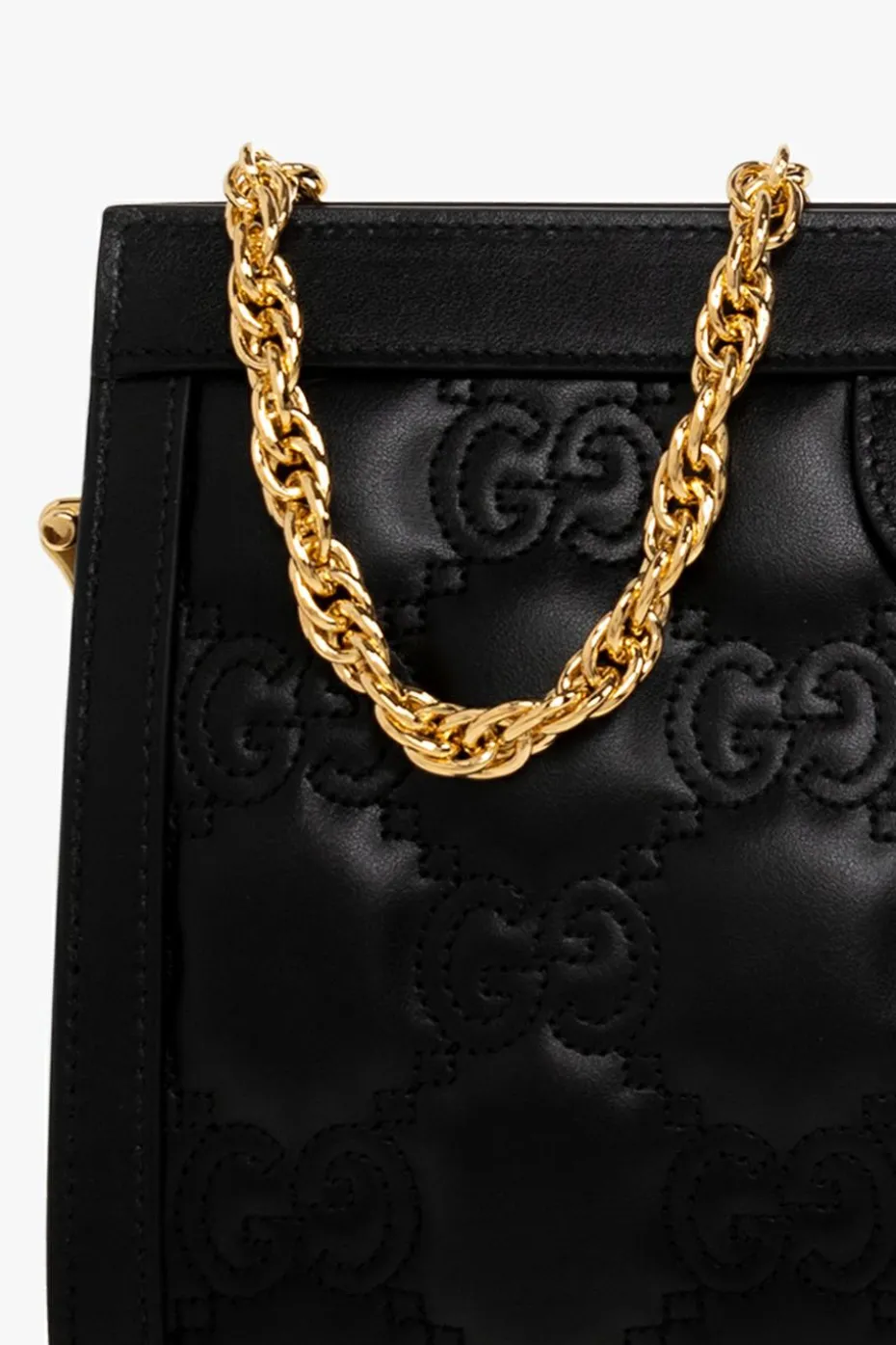 Gucci CZARNY Pikowana torba na ramię