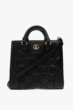 Gucci CZARNY Pikowana torba na ramię