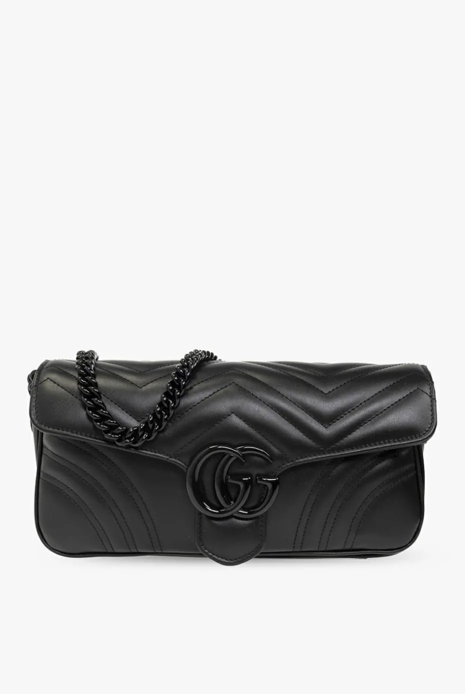 Gucci CZARNY Pikowana torba na ramię ‘GG Marmont 2.0’