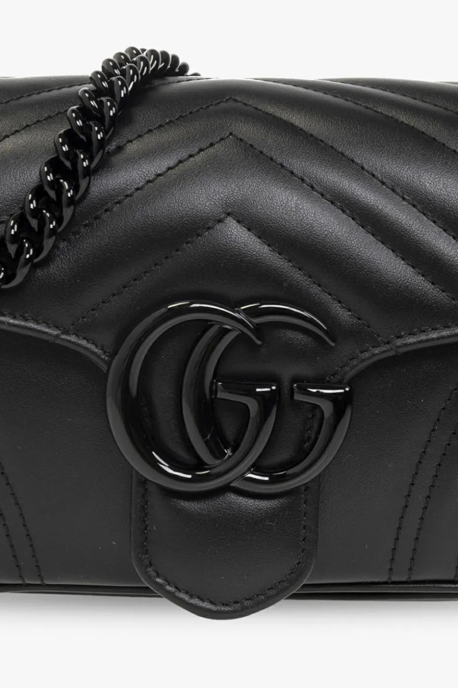 Gucci CZARNY Pikowana torba na ramię ‘GG Marmont 2.0’
