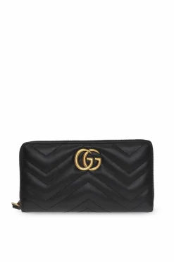 Gucci CZARNY Pikowany portfel ‘GG Marmont’