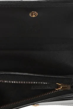 Gucci CZARNY Pikowany portfel z logo