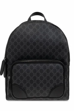 Gucci CZARNY Plecak `GG Emblem Medium`