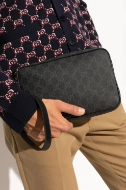 Gucci CZARNY Saszetka z paskiem na nadgarstek
