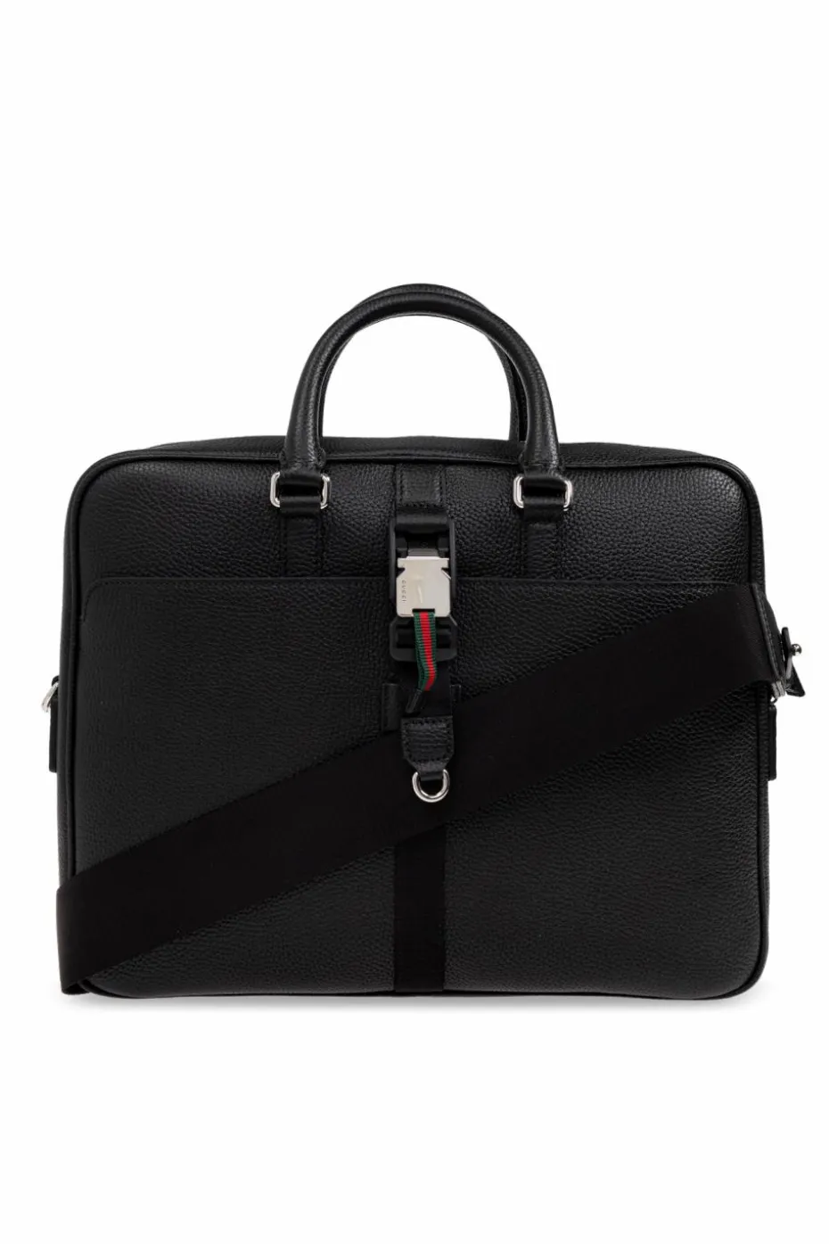 Gucci CZARNY Skórzana aktówka