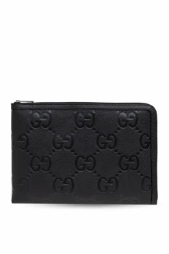 Gucci CZARNY Skórzana aktówka