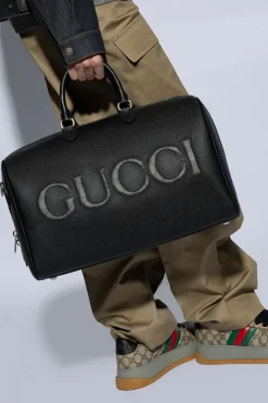 Gucci CZARNY Skórzana torba podręczna