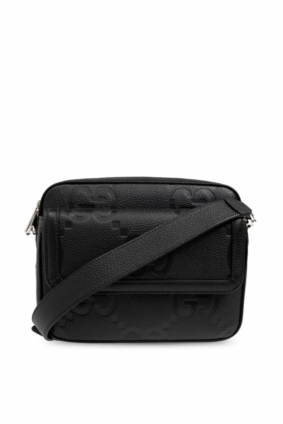 Gucci CZARNY Skórzana torba na ramię