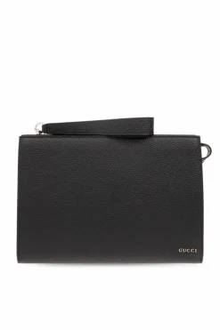Gucci CZARNY Skórzana torba do ręki