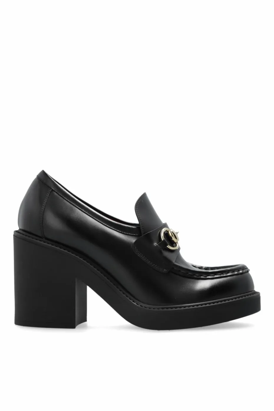 Gucci CZARNY Skórzane buty na obcasie