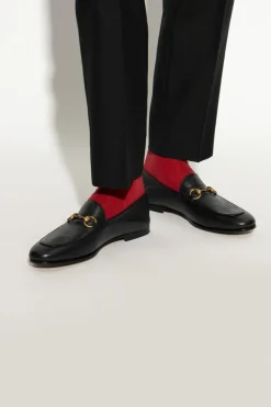 Gucci CZARNY SKÓRZANE BUTY TYPU LOAFERS