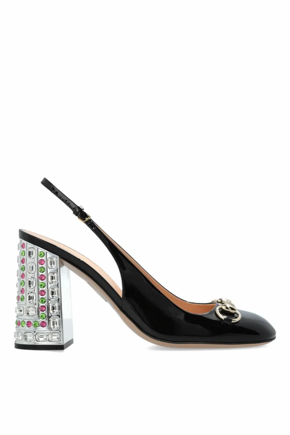 Gucci CZARNY Skórzane buty na obcasie
