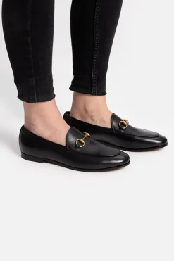 Gucci CZARNY SKÓRZANE BUTY TYPU 'LOAFERS'