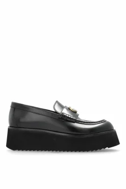 Gucci CZARNY Skórzane buty na platformie
