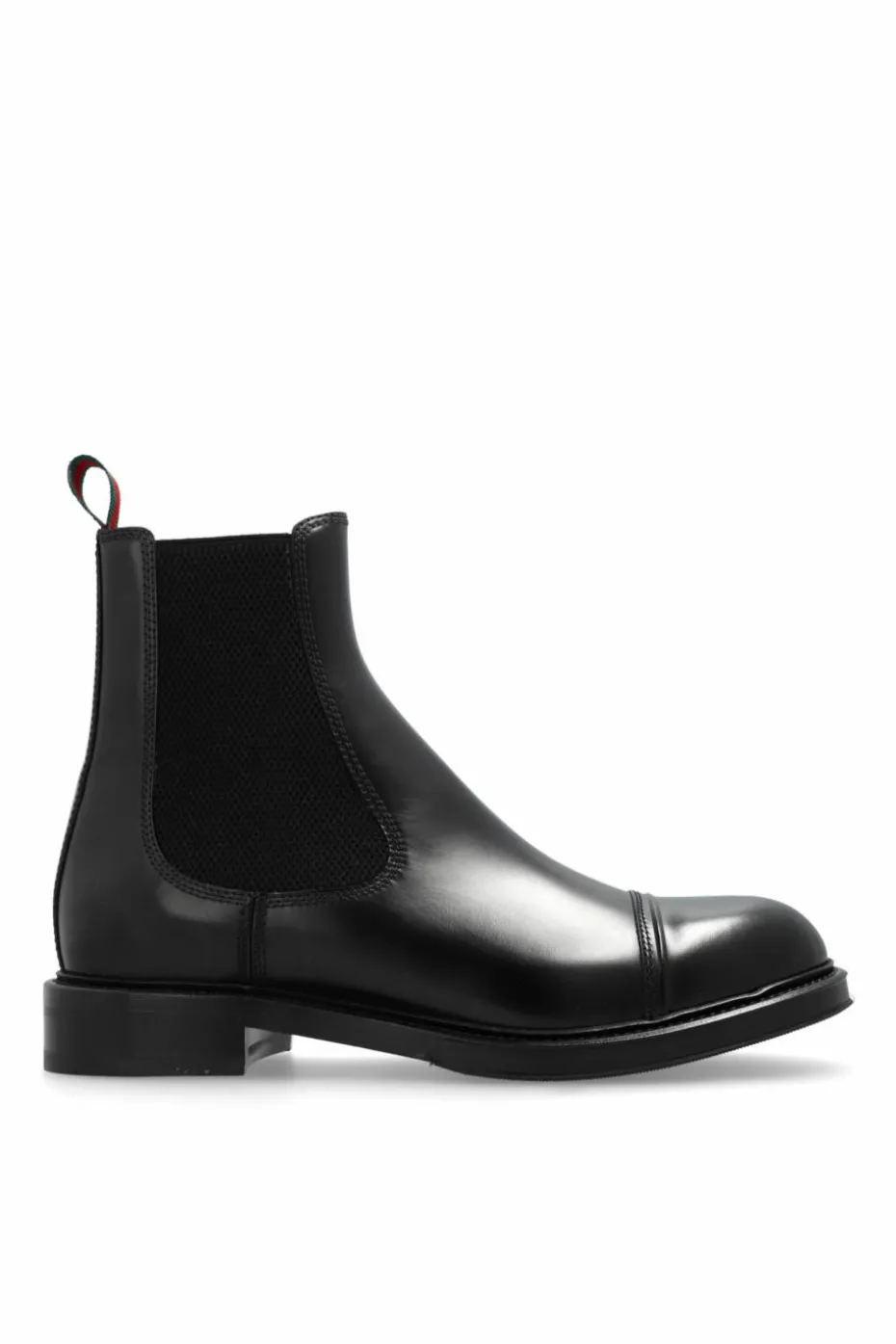 Gucci CZARNY Skórzane buty z paskiem ‘Web’