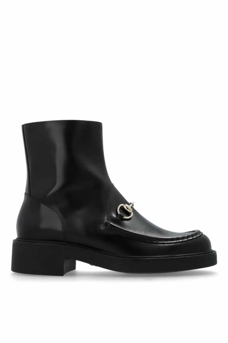 Gucci CZARNY Skórzane buty na obcasie