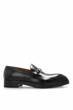 Gucci CZARNY Skórzane buty typu `loafers`