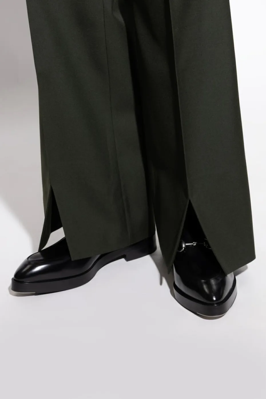 Gucci CZARNY Skórzane buty typu `loafers`