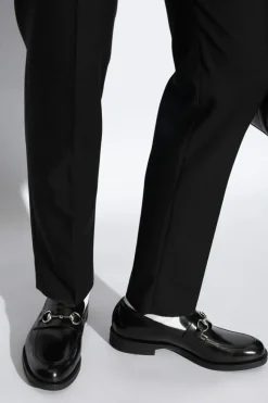 Gucci CZARNY Skórzane buty typu `loafers`