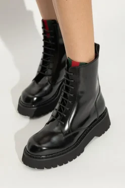Gucci CZARNY Skórzane buty