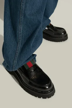 Gucci CZARNY Skórzane buty