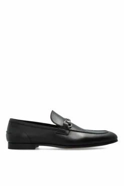 Gucci CZARNY Skórzane buty typu `loafers`