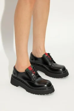 Gucci CZARNY Skórzane buty