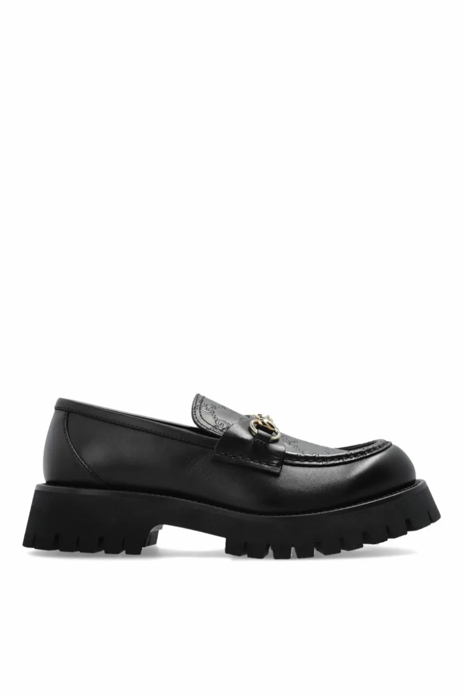 Gucci CZARNY Skórzane buty typu `loafers`