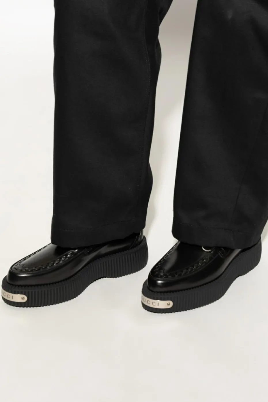 Gucci CZARNY Skórzane buty