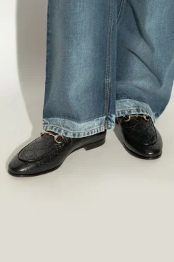 Gucci CZARNY Skórzane buty typu ‘loafers’