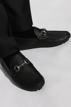 Gucci CZARNY Skórzane mokasyny